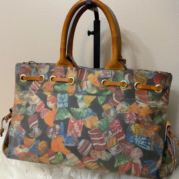 VINTAGE DOONEY & BOURKE BAG SATCHEL BUMBLE BEE LOGO TAG - Picture 3 of 10